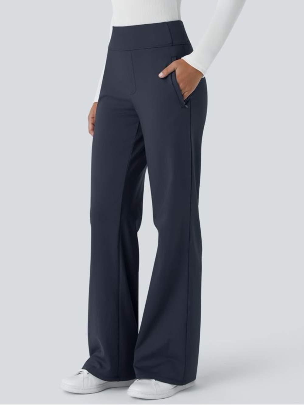 Halara Flex™ DayStretch Mid Rise Side Zipper Pocket Work Flare Pants
